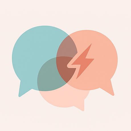 Icon depicting difficult family conferences and emotional healthcare conversations